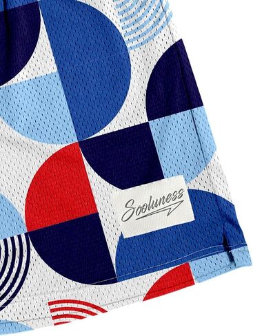 Men's Graphic Mesh Shorts Cool Retro Basketball Running Athletic Shorts Drawstring Waist Casual Track Shorts in Kuwait