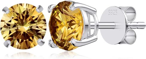 Moissanite Stud Earrings, 1-2 CT Diamond Earrings 18K White Gold Plated/S925 Sterling Silver Earring for Men, Lab Grown Hypoallergenic Jewelry for Women (Green, 6.5mm) in Kuwait
