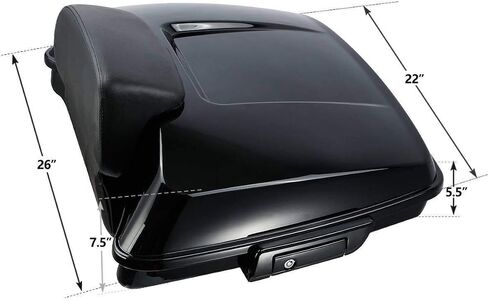 TCMT Black Latch 5.5 "Razor Tour Pack Trunk Backrest 2 Up Rack Fit for Harley Touring Road King Flhr Street Glide Flhx Road Electra Glide 2014-2025 in Saudi Arabia