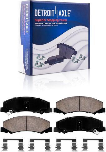 Detroit Axle - Front Brake Kit for 2006-2013 Chevrolet Impala Limited Monte Carlo Buick Lucerne 2007 2008 2009 2010 2011 2012 Drilled & Slotted Brake Rotors Ceramic Brakes Pads Replacement in Saudi Arabia