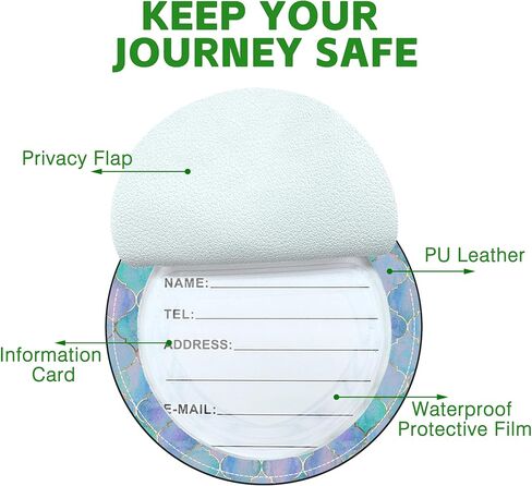 Round Cute Luggage Tags 2 Pack Sasquatch Creative Baggage Tags,Cruise Travel Baggage Suitcases Tag with Stainless Steel Loop ID Tag Privacy Flap in Kuwait