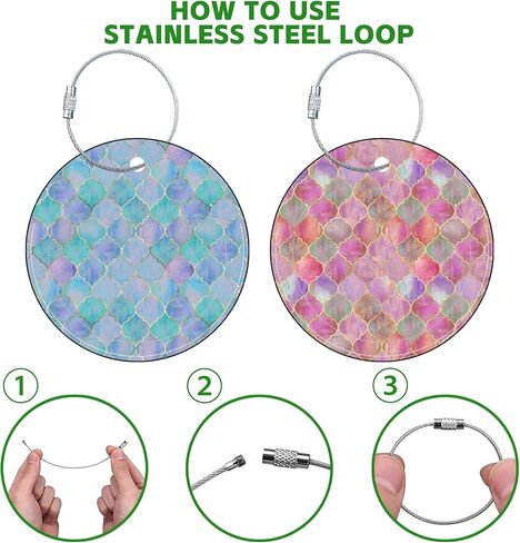 Round Cute Luggage Tags 2 Pack Sasquatch Creative Baggage Tags,Cruise Travel Baggage Suitcases Tag with Stainless Steel Loop ID Tag Privacy Flap in Kuwait