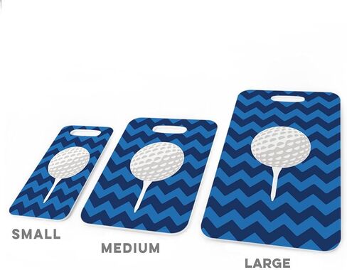 ChalkTalkSPORTS Golf Luggage & Bag Tag | Golf Ball and Tee | Custom Info on Back | Large | Blue in Saudi Arabia