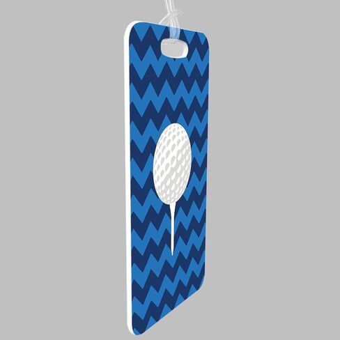 ChalkTalkSPORTS Golf Luggage & Bag Tag | Golf Ball and Tee | Custom Info on Back | Large | Blue in Saudi Arabia