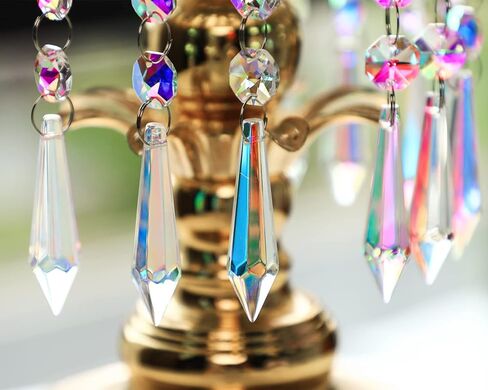 H&D HYALINE & DORA 20pcs 55mm Suncatcher Aurora Chandelier Icicle Crystal Prisms Pendant, Octagon Beads Decor Sun Catchers in Saudi Arabia