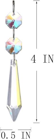 H&D HYALINE & DORA 20pcs 55mm Suncatcher Aurora Chandelier Icicle Crystal Prisms Pendant, Octagon Beads Decor Sun Catchers in Saudi Arabia