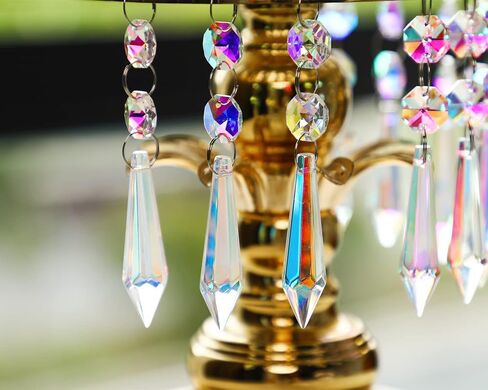 H&D HYALINE & DORA 20pcs 55mm Suncatcher Aurora Chandelier Icicle Crystal Prisms Pendant, Octagon Beads Decor Sun Catchers in Saudi Arabia