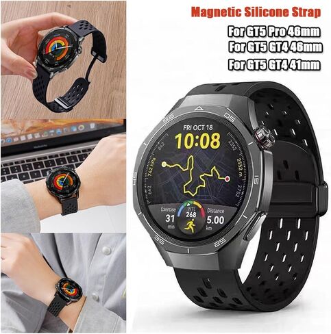 حزام سيليكون مغناطيسي مقاس 22 مم 18 مم لـ Huawei GT5 GT5 Pro GT4 GT3 46mm Breatable Sports Band for Huawei Watch GT5 GT4 41mm Watchbands in Kuwait