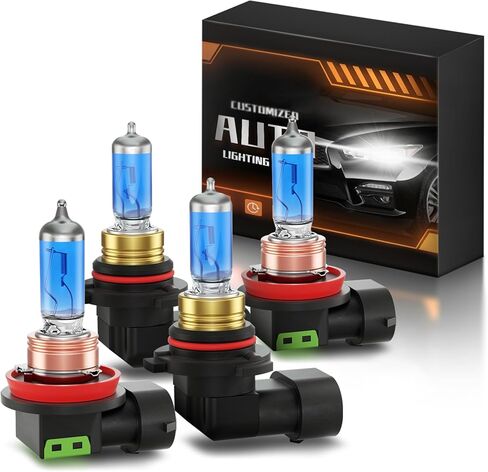 Grand Cherokee Halogen Headlight Bulbs Fits For 2011-2016 Jeep Grand Cherokee Halogen High Low Beam Combo, Ultra Bright 5000K White Bulbs, 12V-100W, Pack of 4 in Kuwait