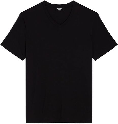 EXPRESS Men’s Pima Cotton Tee – Short Sleeve V-Neck, Ultra-Soft Premium Knit in Kuwait