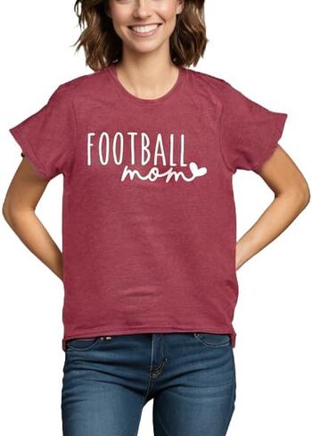 Game Day Shirts Women Baseball Mom Football Lacrosse Graphic Tee Cotton Short Sleeve Gift Sports Mothers T-Shirt in Saudi Arabia
