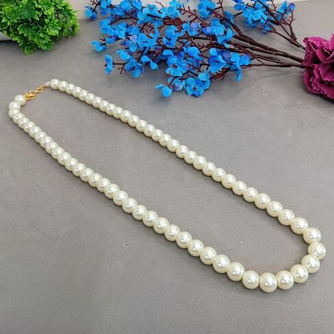 Efulgenz Beaded Necklace Pearl Indian Jewelry Chain Necklace Faux Pearl Handmade Strand Beaded Necklace Bollywood Jewelry Sets for Women in Saudi Arabia