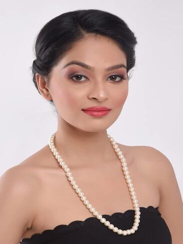 Efulgenz Beaded Necklace Pearl Indian Jewelry Chain Necklace Faux Pearl Handmade Strand Beaded Necklace Bollywood Jewelry Sets for Women in Saudi Arabia