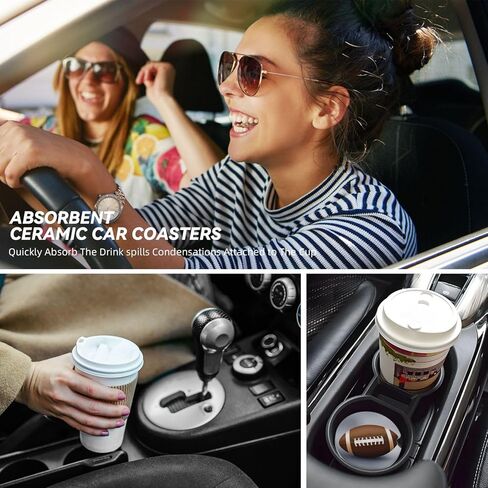 الوقايات ذات الكأس للسيارة ، وقائحة كرة الكرة اللينة للمشروبات ، 2 عبوة من السيراميك ، إكسسوارات داخلية للسيرة للنساء للنساء in Saudi Arabia