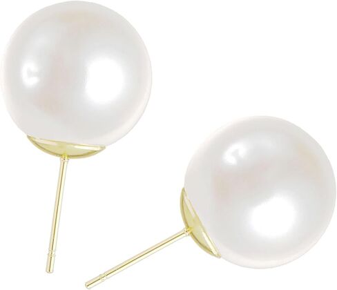 Big Pearl Earrings for Women - Oversized Classic Faux Large Earring Studs, Hypoallergenic for Ears in Saudi Arabia