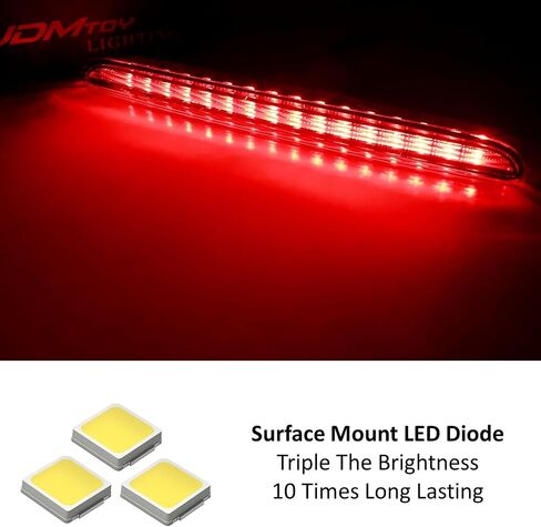 IJdmtoy OE-Spec Red Lens Full LED Trunk LID Third Brake Light Bar Assembly متوافق مع BMW 2010-2013 E93 3 SEIES قابلة للتحويل فقط in Saudi Arabia