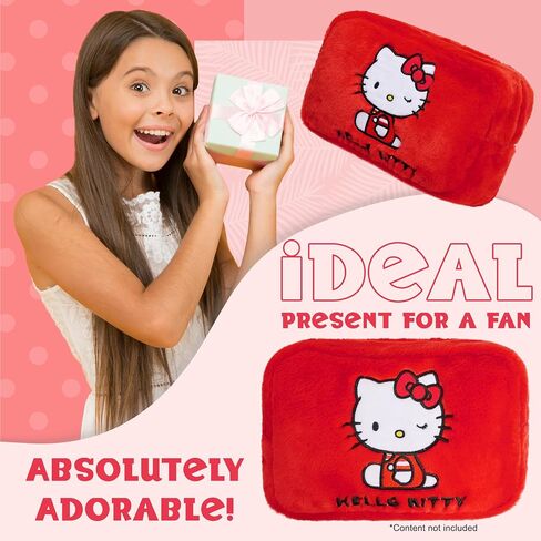 Hello Kitty Cute Makeup Bag Fluffy Kawaii Travel Bag, Zipped Cosmetic Bag Toiletry Bag for Women Teens Girls, Gift for Her in Saudi Arabia