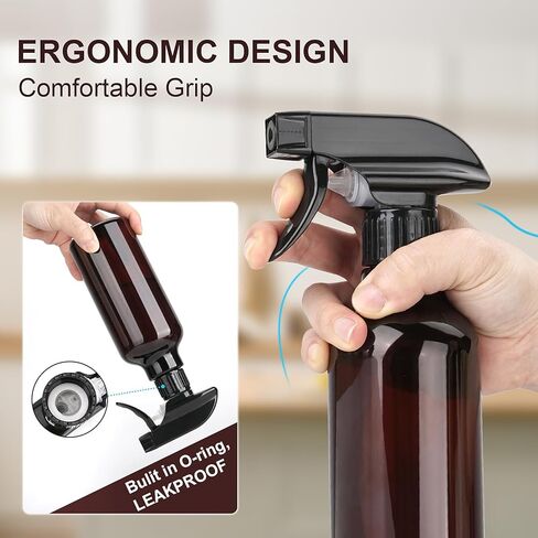 Spray Bottles 16.9oz Plastic Spray Bottle for Hair Mist/Stream Heavy Duty Empty Spray Bottles for Cleaning Solutions, Plants (16.9oz-Clear) in Kuwait