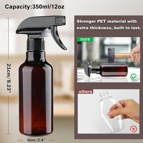 Spray Bottles 16.9oz Plastic Spray Bottle for Hair Mist/Stream Heavy Duty Empty Spray Bottles for Cleaning Solutions, Plants (16.9oz-Clear) in Kuwait
