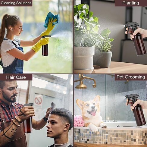 Spray Bottles 16.9oz Plastic Spray Bottle for Hair Mist/Stream Heavy Duty Empty Spray Bottles for Cleaning Solutions, Plants (16.9oz-Clear) in Kuwait