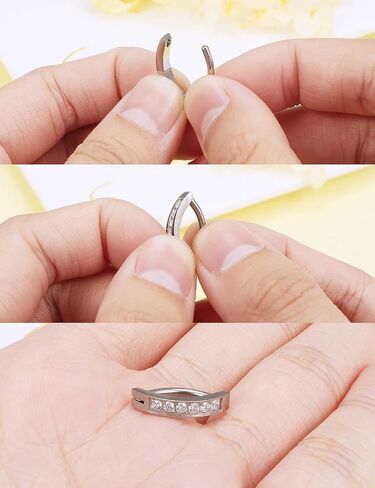 14G Titanium Clicker Belly Button Ring for Women 10mm 12mm 14mm Belly Rings Hoop Belly Button Rings Simple Reverse Navel Rings Body Belly Piercing Jewelry Hinged Rings for Belly Button in Kuwait