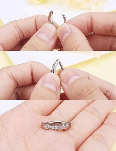 14G Titanium Clicker Belly Button Ring for Women 10mm 12mm 14mm Belly Rings Hoop Belly Button Rings Simple Reverse Navel Rings Body Belly Piercing Jewelry Hinged Rings for Belly Button in Kuwait