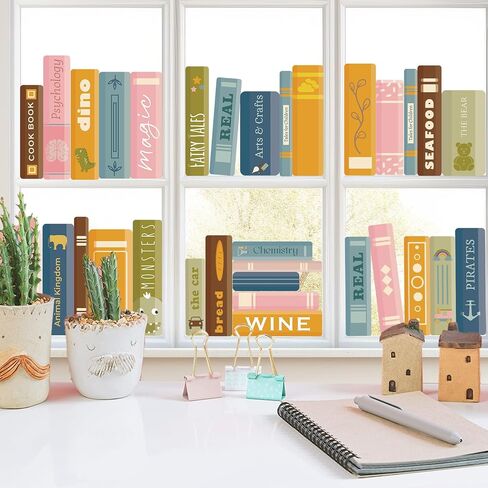 Boho Book Window Clings Decorations Back to School Book Print Inspirational Window Stickers Motivational Bookshelf Glass Decals for First Day of School Reading Classroom Library Home Wall Decor in Saudi Arabia