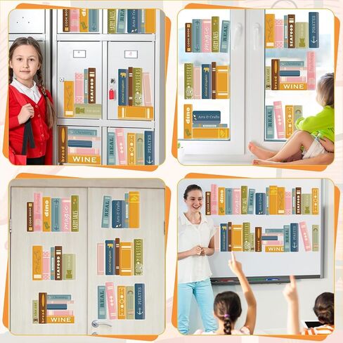 Boho Book Window Clings Decorations Back to School Book Print Inspirational Window Stickers Motivational Bookshelf Glass Decals for First Day of School Reading Classroom Library Home Wall Decor in Saudi Arabia