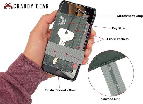 Crabby Wallet - محفظة رقيقة من الجيب الأمامي - سلسلة Canvas - حامل بطاقة الائتمان - محافظ سفر صغيرة - محافظ مضغوطة للرجال والنساء - يحمل البطاقات ، والهاتف ، والمفاتيح (MONA) in Kuwait