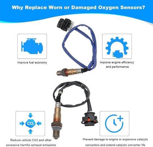 JDMON 2PCS O2 Oxygen Sensor Replacement for 2013-2021 Buick Encore 1.4L, 2012-2020 Chevrolet Sonic, Trax, Cruze Compatible with 2344528, 2344529 in Saudi Arabia