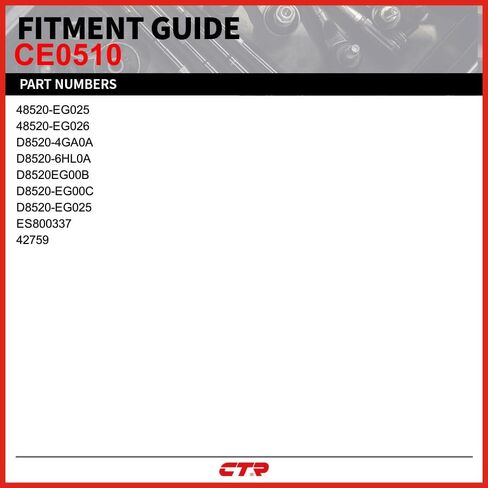 CTR CE0510 [OE SORPLIER] نهاية قضيب التعادل الخارجي الأيمن متوافق مع Infiniti ، NISSAN OPENCILES-يحل محل 48520-EG025 ، 48520-EG026 ، D8520-4GA0A ، D8520-6HL0A ، D8520B ، D8520-EG00C ، D8520-ES8 in Saudi Arabia