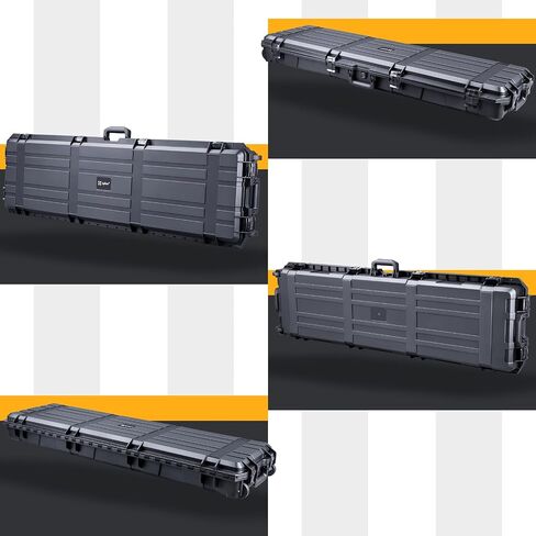 Lykus HC-4210 Waterproof Hard Case with Customizable Foam, Interior size 16.8x5.4x3.5 in, Suitable for long slim items in Saudi Arabia