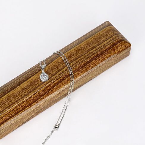 Wooden Necklace Bracelet Box with LED Light, Velvet Lining Bracelet Pendant Long Chain Organizer Holder Display Case for Wedding Christmas Engagement Birthday Anniversary (Style 3) in Kuwait