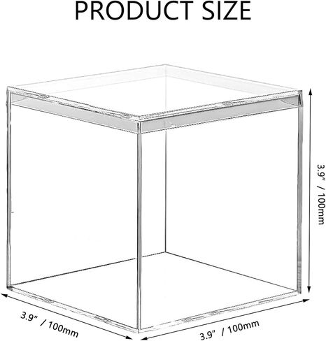 4 Pack Clear Acrylic Box with Lid, 3.9x3.9x3.9 Inch Acrylic Boxes for Display, Small Acrylics Box Clear Plastic Box, Plastic Square Cube for Candy Jewelry Storage Container Boxs in Saudi Arabia