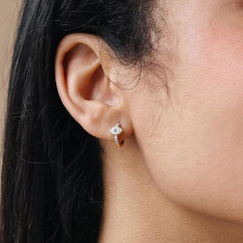 CAITLYNMINIMALIST Pave Huggie Classic Hoop | Lightweight Drop Dangle Charm Mini Huggie Hoop Earrings for Women Gift for Her in Saudi Arabia