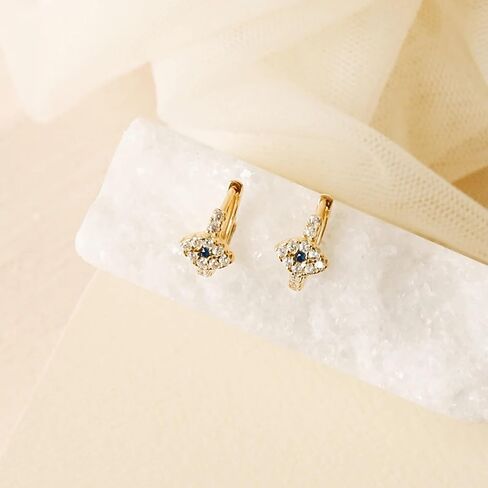 CAITLYNMINIMALIST Pave Huggie Classic Hoop | Lightweight Drop Dangle Charm Mini Huggie Hoop Earrings for Women Gift for Her in Saudi Arabia