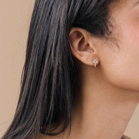 CAITLYNMINIMALIST Pave Huggie Classic Hoop | Lightweight Drop Dangle Charm Mini Huggie Hoop Earrings for Women Gift for Her in Saudi Arabia