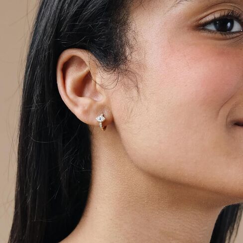 CAITLYNMINIMALIST Pave Huggie Classic Hoop | Lightweight Drop Dangle Charm Mini Huggie Hoop Earrings for Women Gift for Her in Saudi Arabia