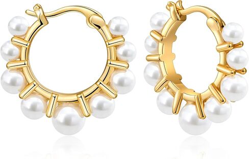 FAMARINE Pearl Hoop Earrings for Women in Saudi Arabia