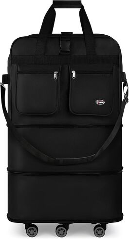 30'''36''40''''Rolling Duffle Bag مع عجلات ، حقيبة داكز قابلة للتوسيع للسفر للرجال للنساء ، قابلة للطي#40''black in Kuwait