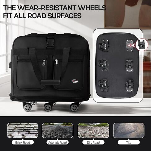 30'''36''40''''Rolling Duffle Bag مع عجلات ، حقيبة داكز قابلة للتوسيع للسفر للرجال للنساء ، قابلة للطي#40''black in Kuwait