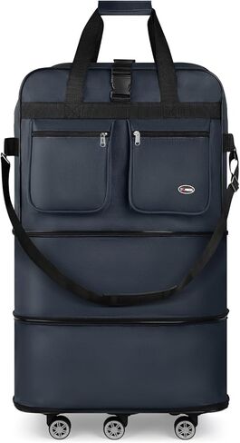 30'''36''40''''Rolling Duffle Bag مع عجلات ، حقيبة داكز قابلة للتوسيع للسفر للرجال للنساء ، قابلة للطي#40''black in Kuwait