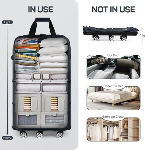 30'''36''40''''Rolling Duffle Bag مع عجلات ، حقيبة داكز قابلة للتوسيع للسفر للرجال للنساء ، قابلة للطي#40''black in Kuwait