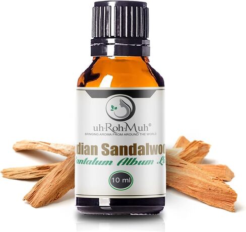 uh*Roh*Muh Premium Mysore 10 ml Sandalwood Essential Oil - 100% Natural Sandalwood Oil with Long-Lasting, Intense Santalol Fragrance | Therapeutic Quality, Calming and Soothing for Mind and Body in Kuwait