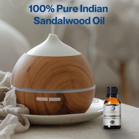 uh*Roh*Muh Premium Mysore 10 ml Sandalwood Essential Oil - 100% Natural Sandalwood Oil with Long-Lasting, Intense Santalol Fragrance | Therapeutic Quality, Calming and Soothing for Mind and Body in Kuwait