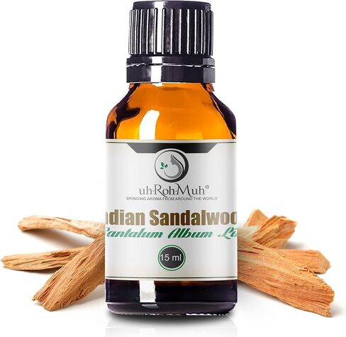 uh*Roh*Muh Premium Mysore 10 ml Sandalwood Essential Oil - 100% Natural Sandalwood Oil with Long-Lasting, Intense Santalol Fragrance | Therapeutic Quality, Calming and Soothing for Mind and Body in Kuwait