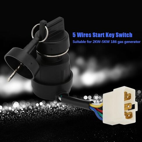 5 Wire Ignition Key Switch, Gas Generator Ignition Starter Switch Replacement Heavy Construction Equipment with Keys Sets Covers Universal Start Stop Push to Choke for Car Forklift Truck in Saudi Arabia