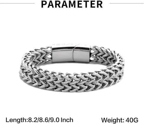 Double Flange Stainless Steel Chain Bracelet, Punk Rock Style, Men's Fashion Jewelry in Saudi Arabia