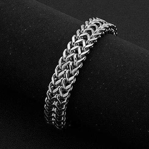 Double Flange Stainless Steel Chain Bracelet, Punk Rock Style, Men's Fashion Jewelry in Saudi Arabia