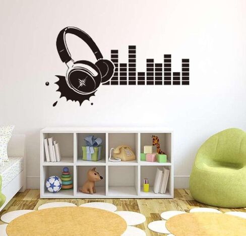 الغيتار الموسيقى الفن الجداريات DIY القابل للإزالة الفينيل ملصقات جدار غرفة الاطفال ديكور الحضانة الشارات ملصقات خلفيات 36x14.5in in Saudi Arabia